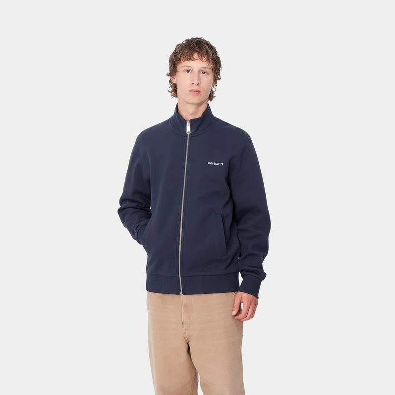 Carhartt WIP Jacke mit Reißverschluss vorne und Schriftzug für Herren - Air Force Blau