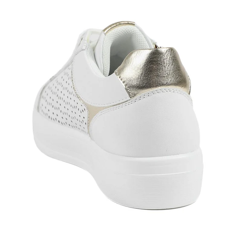 Casual Platform Trainers with Side Zip - WBINS43035 / 328 942 - White