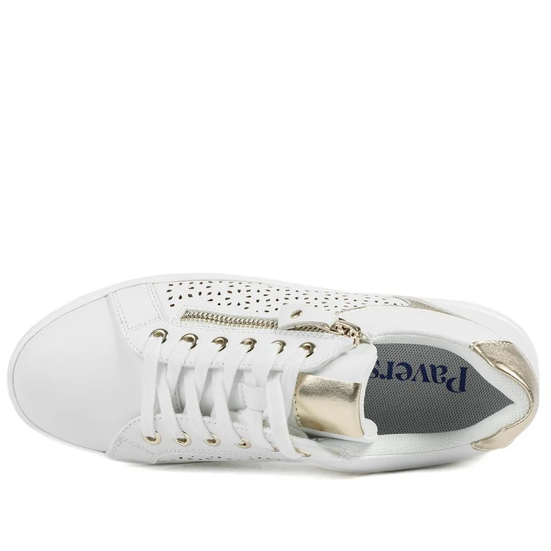 Casual Platform Trainers with Side Zip - WBINS43035 / 328 942 - White