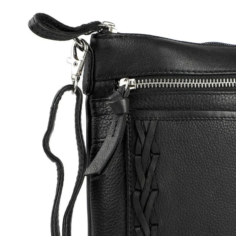 Leather Zip Close Crossbody Bag - JWNBG43000 / 329 276 - Black