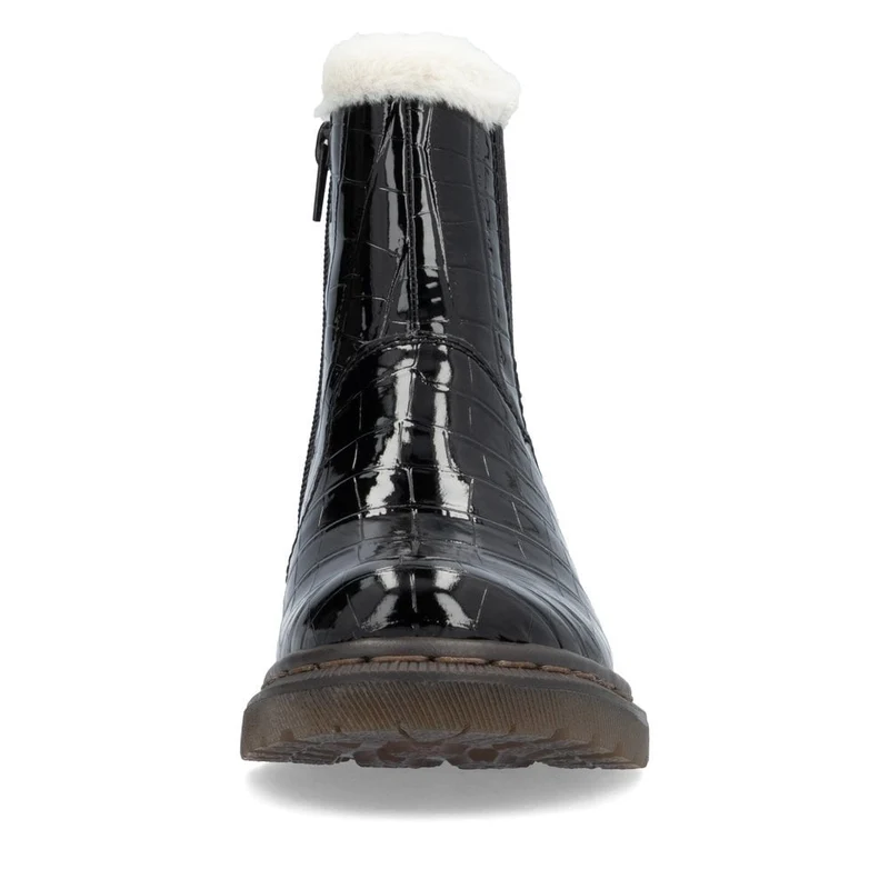 Rieker Modische Stiefelette für Damen mit Fleecefutter - Schwarz