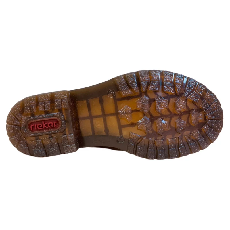 Rieker Damen-Stiefelette aus Lackleder mit Fleecefutter - Grün
