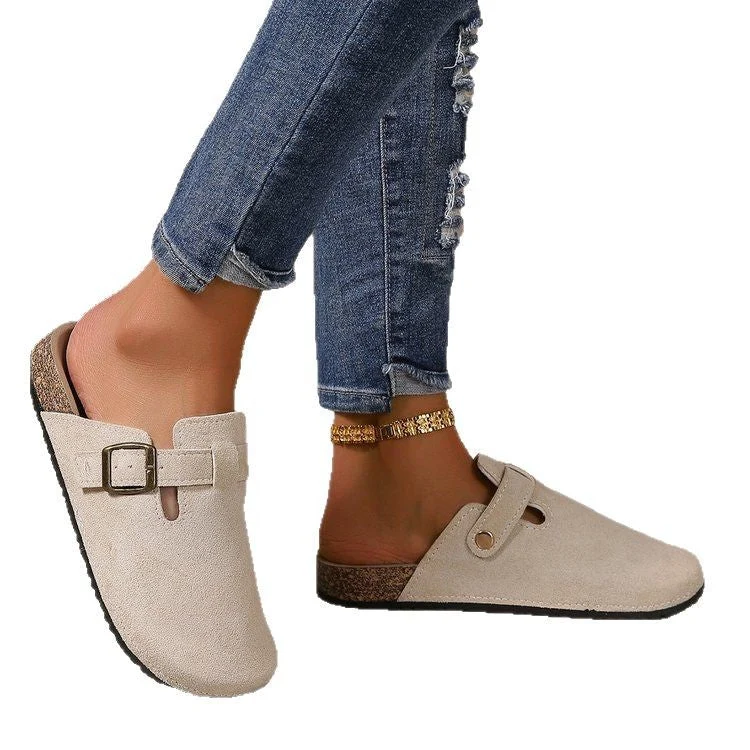 Charlotte | Elegante Und Stilvolle Wildleder-Pantoletten Mit Schnalle
