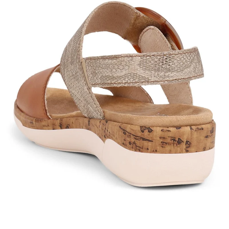 Dual-Fitting Two-Tone Sandals - DRS33503 / 319 686 - Tan Multi