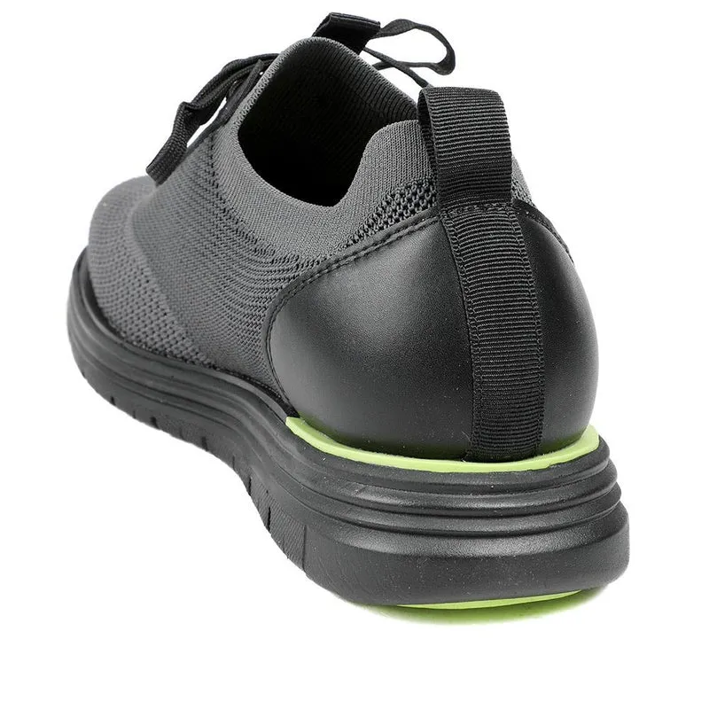 Knitted-Upper Lace-Up Shoes - XINGH41000 / 327 533 - Black