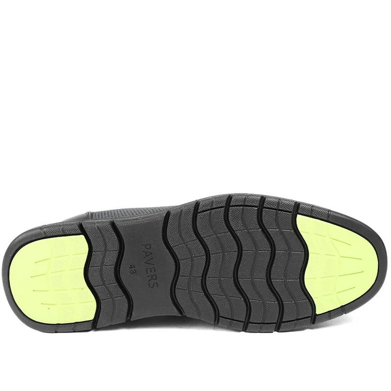Knitted-Upper Lace-Up Shoes - XINGH41000 / 327 533 - Black