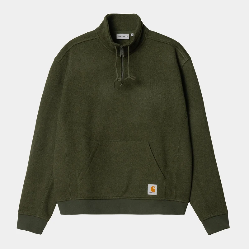 Carhartt WIP Luther Sweat-Top für Herren mit halbem Reißverschluss - Tarragon Heather