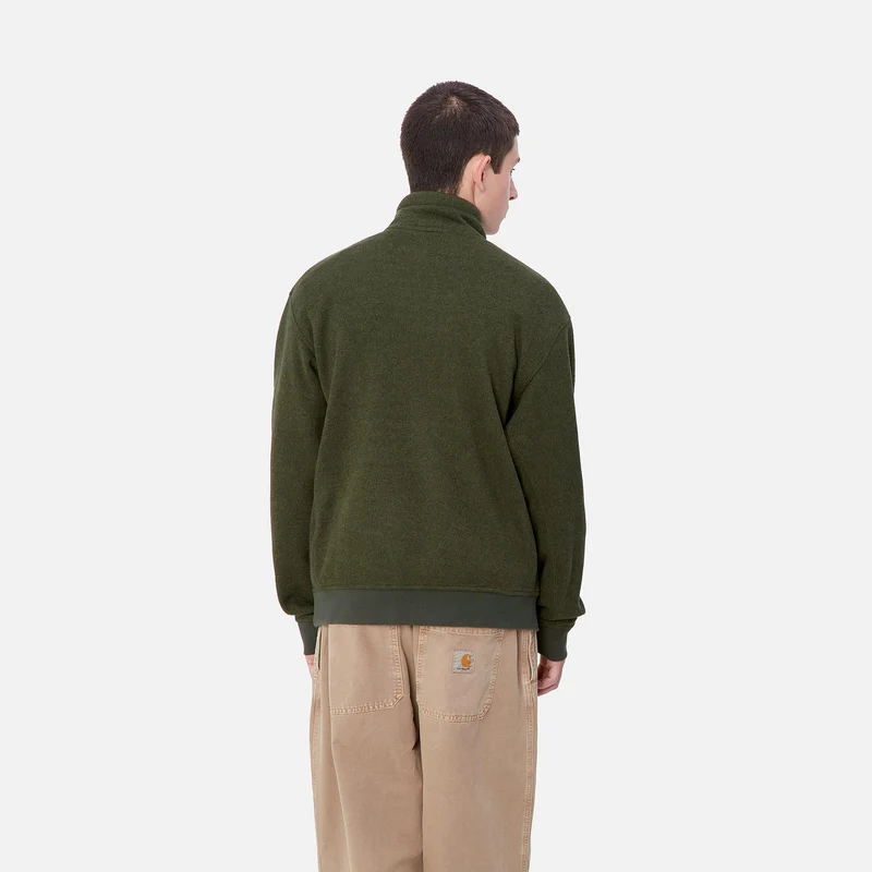 Carhartt WIP Luther Sweat-Top für Herren mit halbem Reißverschluss - Tarragon Heather