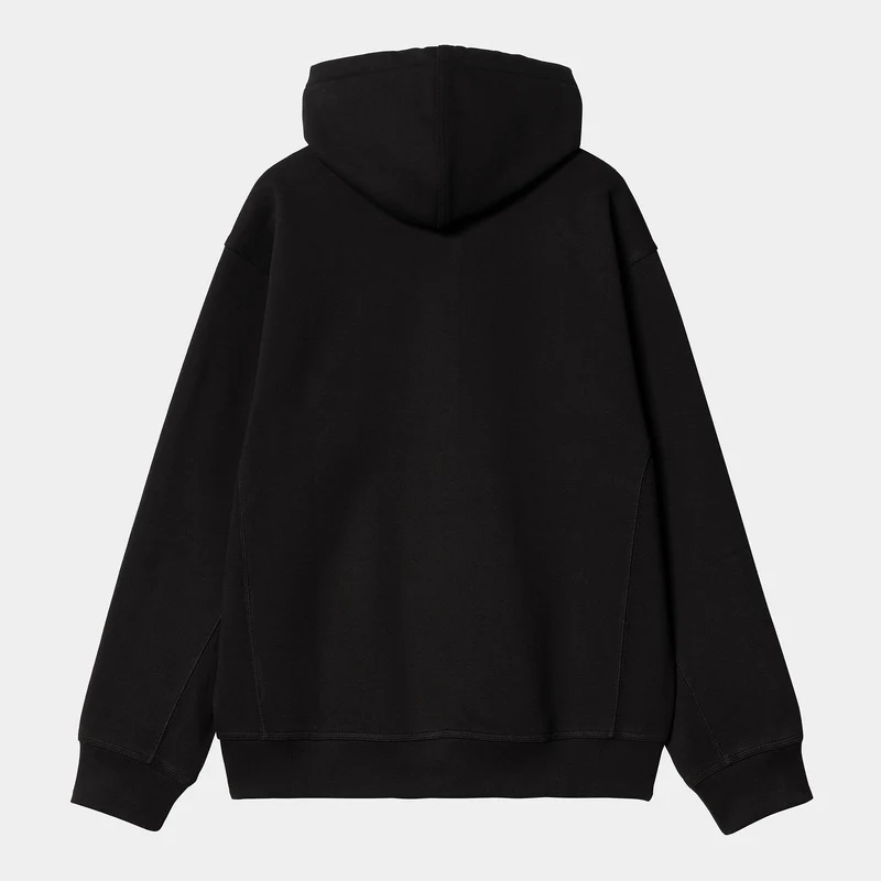 Carhartt WIP Herren American Script Kapuzenjacke mit Reißverschluss vorne – Schwarz