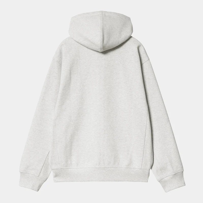 Carhartt WIP Herren American Script Kapuzenjacke mit Reißverschluss vorne – Aschgrau meliert