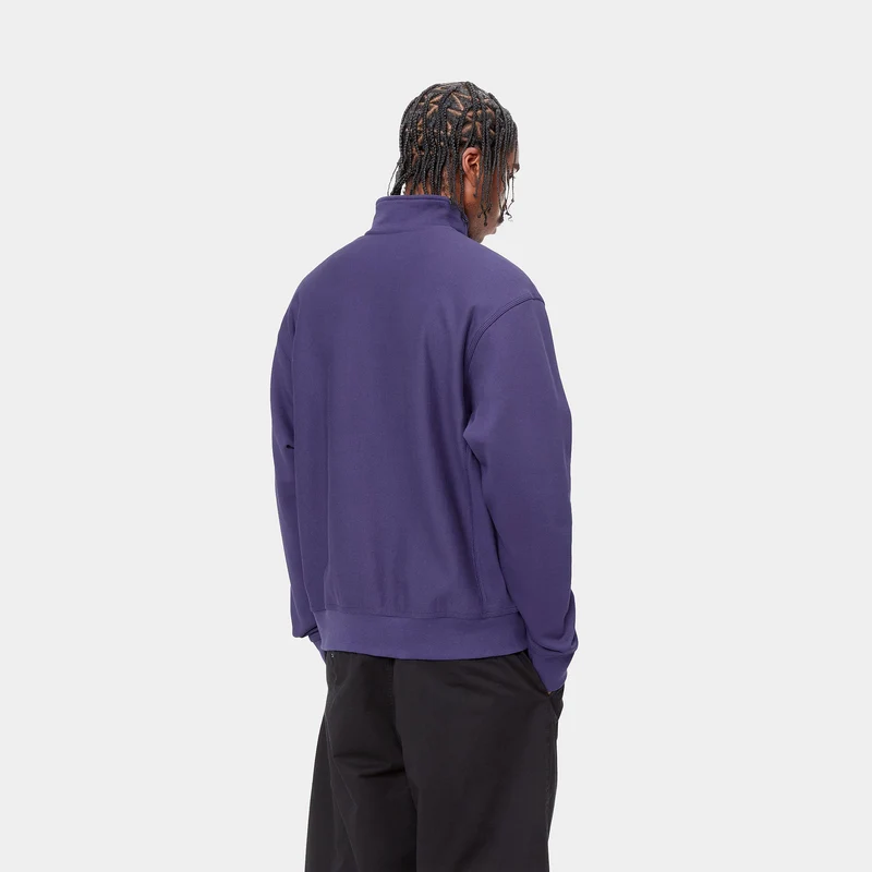Carhartt WIP Herren Halb-Zip-Reißverschluss American Script Sweatshirt - Aura