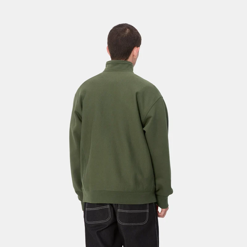 Carhartt WIP Herren Halb-Zip-Reißverschluss American Script Sweatshirt - Estragon