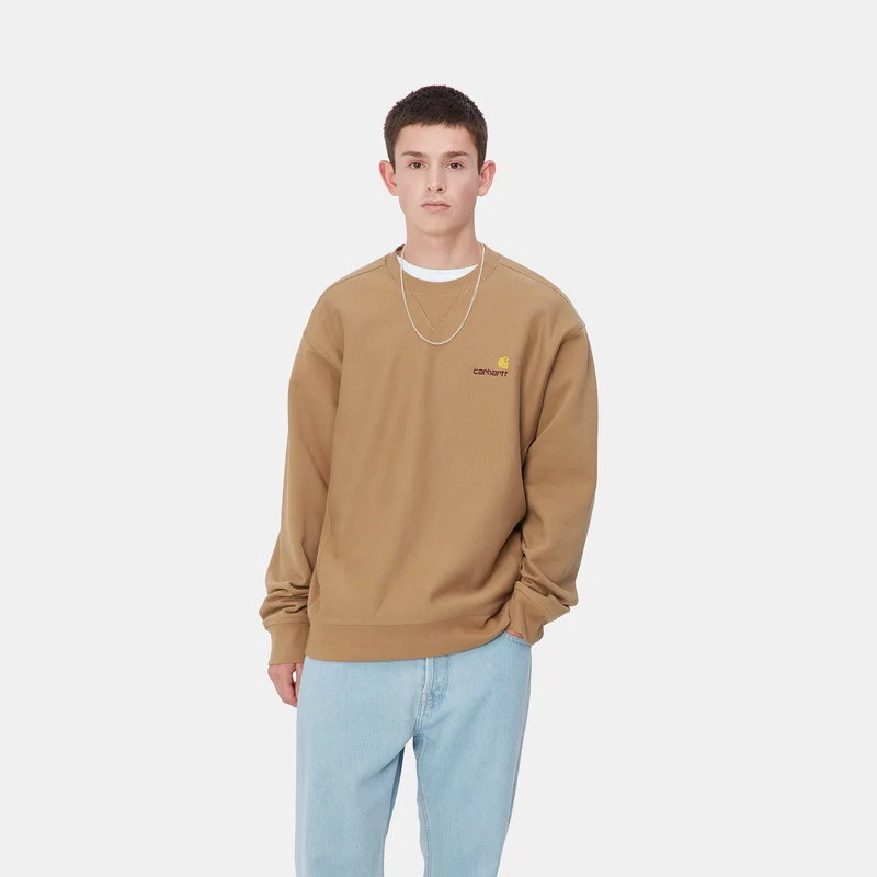 Carhartt WIP Herren American Script Sweatshirt - Erdnuss