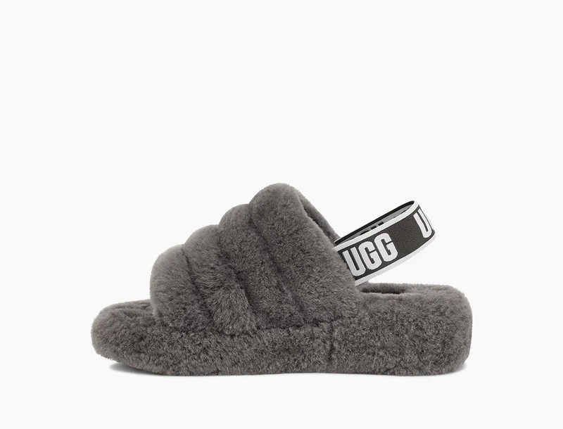 UGG Damen Fluff Yeah Slide – Anthrazit