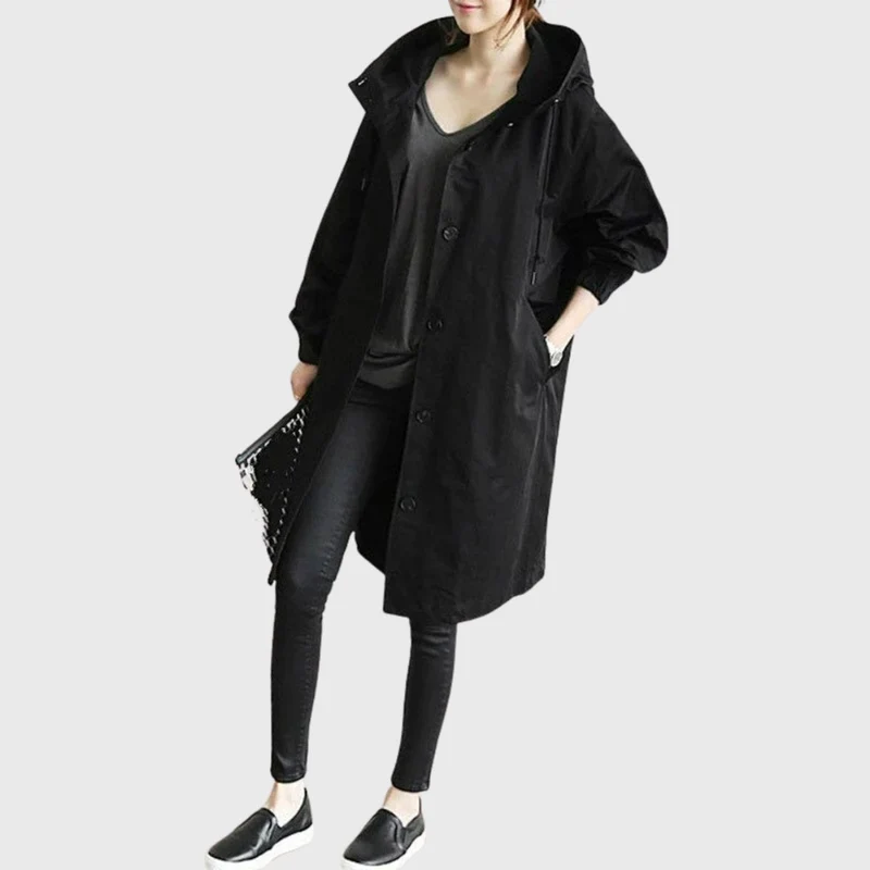 Ruby | Wasserabweisender Kapuzen-Trenchcoat Mit Langer Silhouette