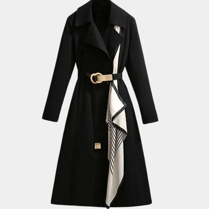 Jennifer | Eleganter Midi Trenchcoat Mit Taillengürtel