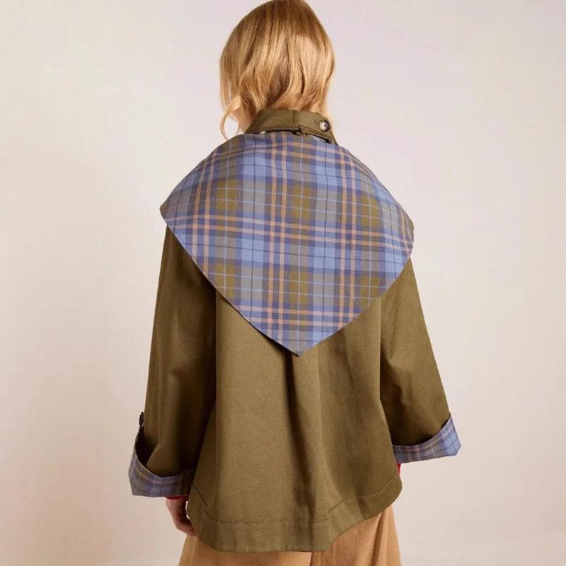 Maisie | Oversize-Trenchcoat mit kariertem Kragen