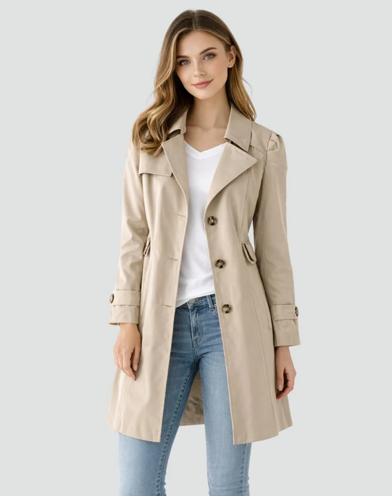 Camille | Klassischer Taillierter Trenchcoat Mit Zeitloser Eleganz