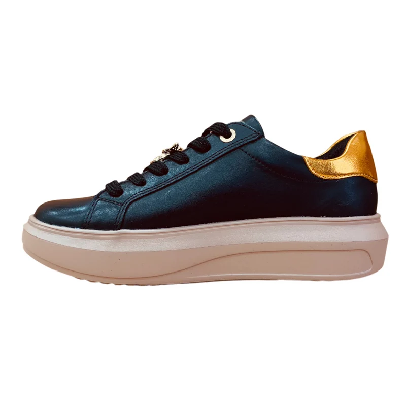 Rieker Damen-Sneakers „Evolution“ aus Leder – Schwarz und Gold