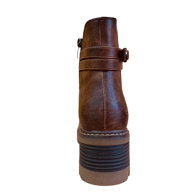 Rieker Damen Stiefelette mit Absatz und Fleecefutter - Braun