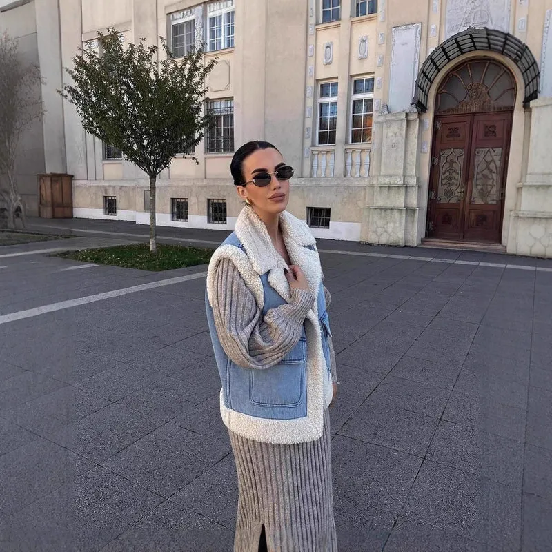 Sophie | Stilvolle Und Gemütliche Jeansweste Mit Fleece-Futter