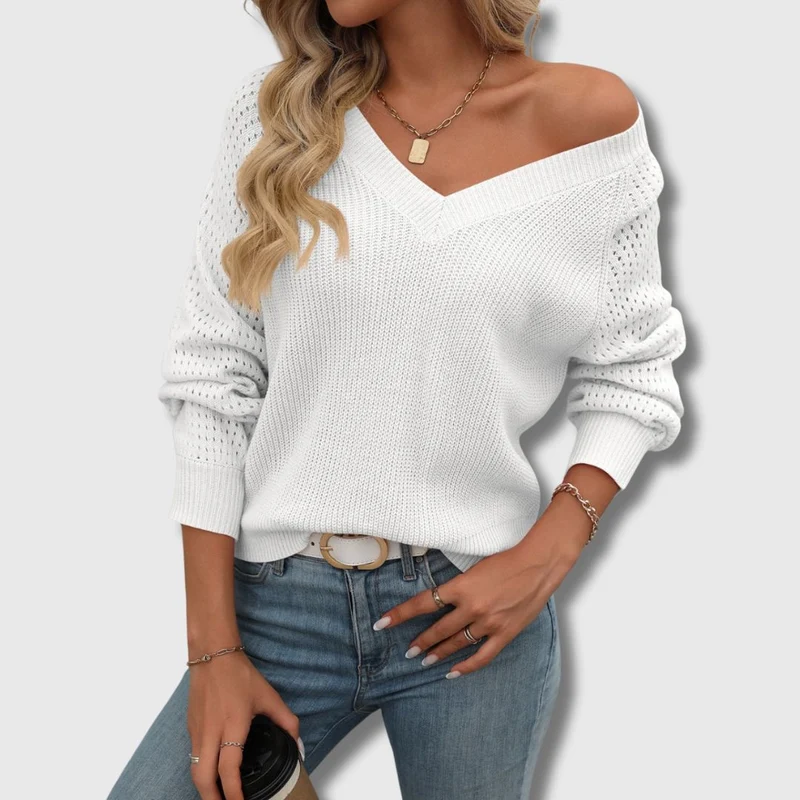 Lea | Eleganter V-Ausschnitt Pullover Mit Zeitlosem Charme