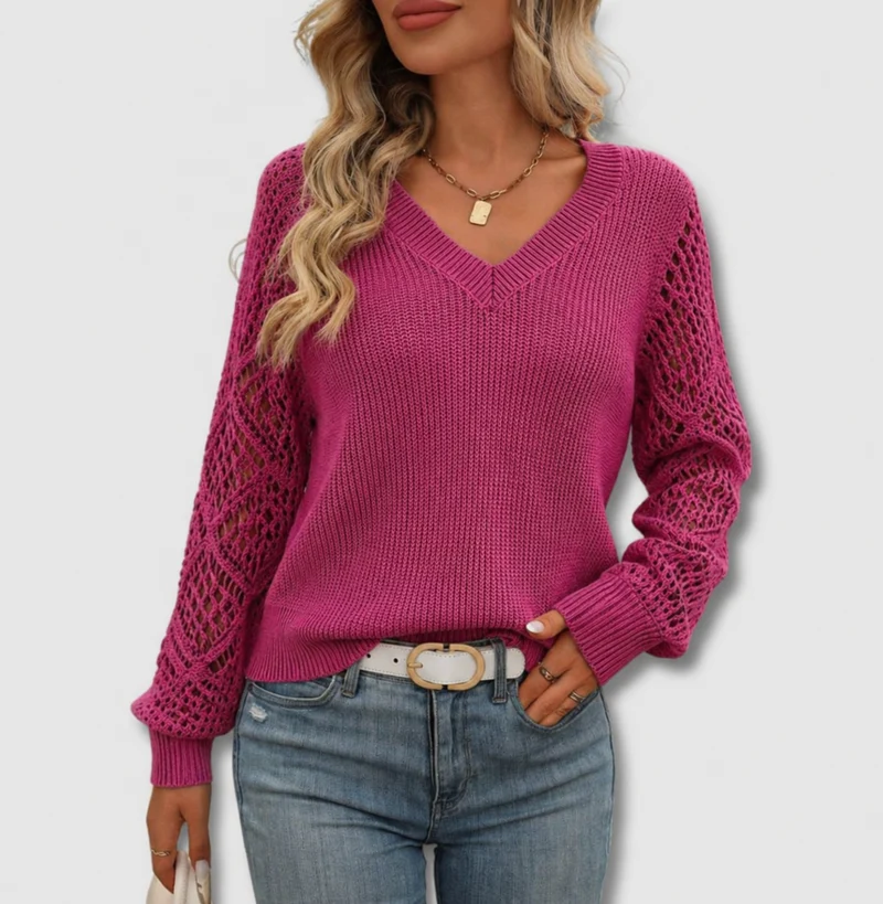 Lea | Eleganter V-Ausschnitt Pullover Mit Zeitlosem Charme