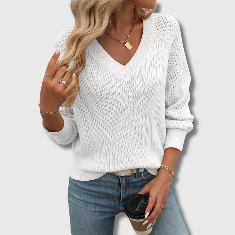 Lea | Eleganter V-Ausschnitt Pullover Mit Zeitlosem Charme