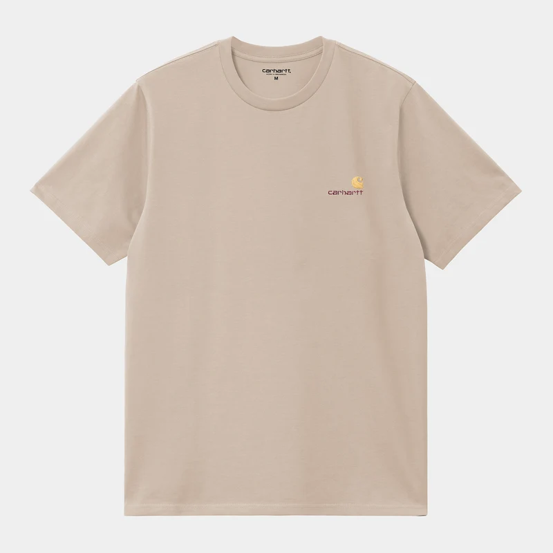 Carhartt WIP Herren Kurzarm American Script T-Shirt - Fleur de Sel