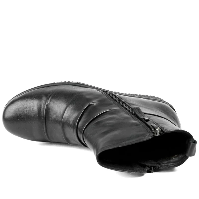 Van Dal Leather Zip Up Ankle Boots - SERVI42502 / 329 327 - Black