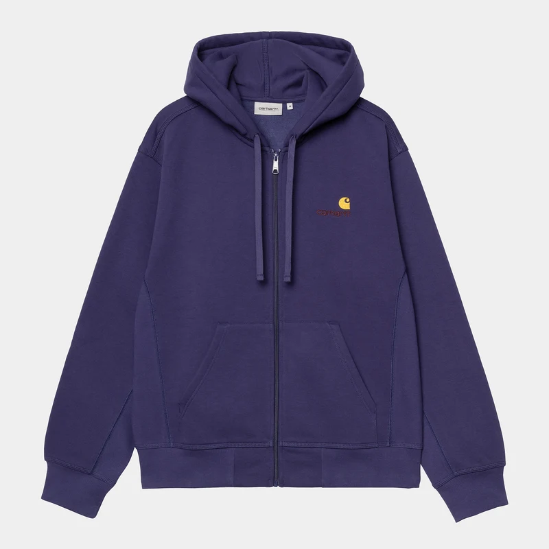 Carhartt WIP Herren American Script Kapuzenjacke mit Reißverschluss vorne – Aura