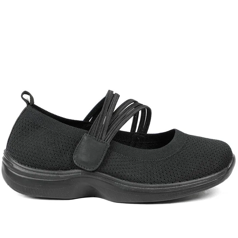 EasyFit Extra Wide Breathable Mary Janes - LALLA / 329 057 - Black