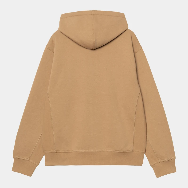 Carhartt WIP Herren American Script Kapuzenjacke mit Reißverschluss vorne – Erdnuss