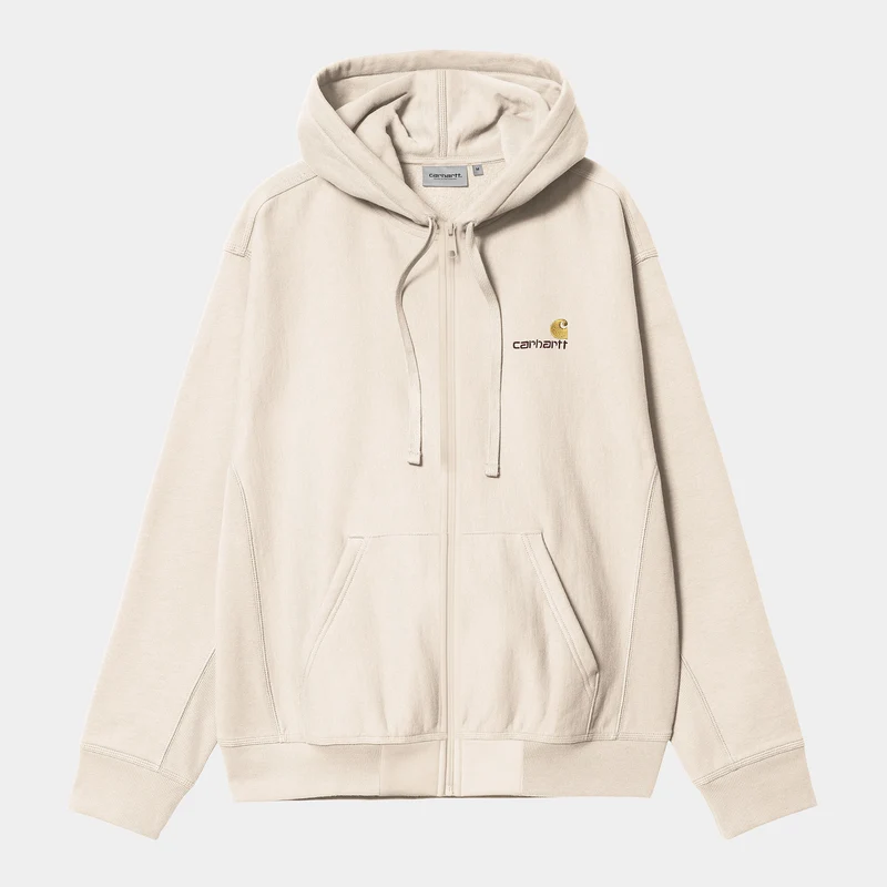 Carhartt WIP Herren American Script Kapuzenjacke mit Reißverschluss vorne – Moonbeam