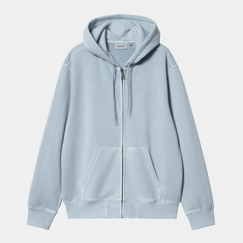 Carhartt WIP Herren Duster Script Reißverschluss vorne Jacke Hoodie - Misty Sky