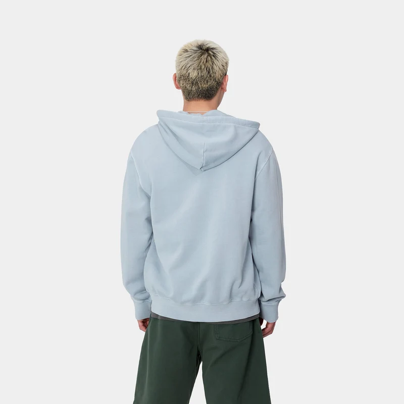 Carhartt WIP Herren Duster Script Reißverschluss vorne Jacke Hoodie - Misty Sky