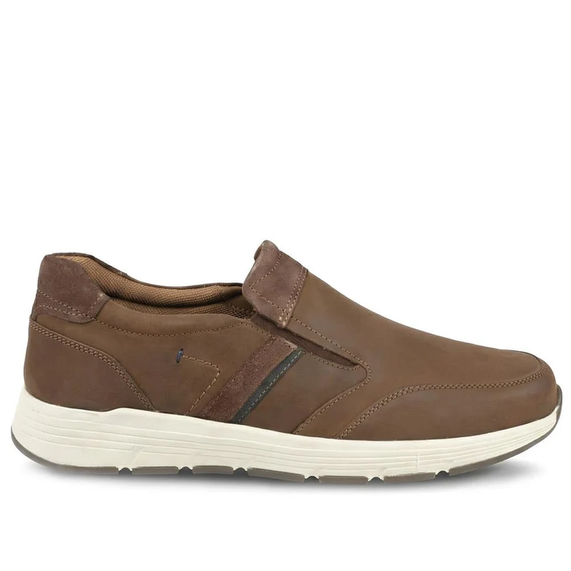 Wide-Fit Slip-On Leather Shoes - PARK41037 / 327 280 - Cognac