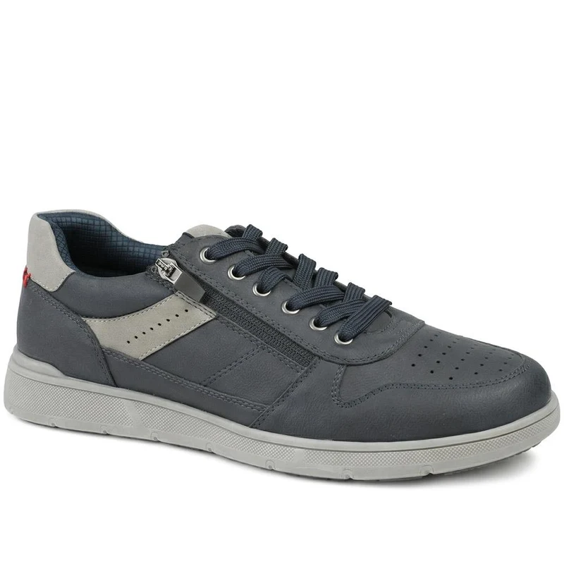 Wide Fit Zip & Lace Casual Trainers - GANG43004 / 329 271