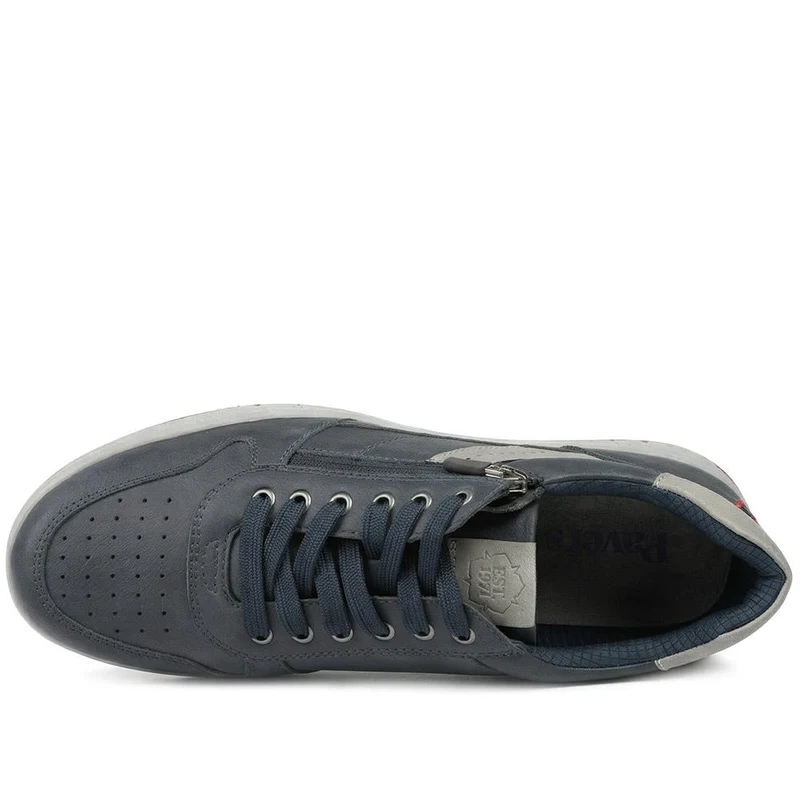 Wide Fit Zip & Lace Casual Trainers - GANG43004 / 329 271 - Navy