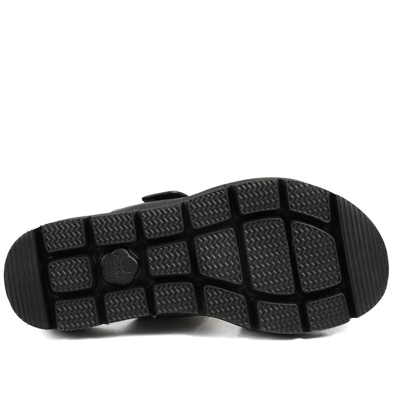 Wide Fit Cushioned Buckled Sandals - BAIZH43015 / 329 140 - Black