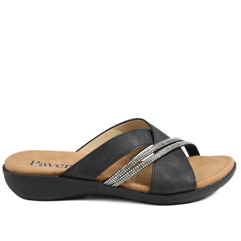 Lightweight Slip On Mule Sandals - BAIZH43010 / 329 165 - Black