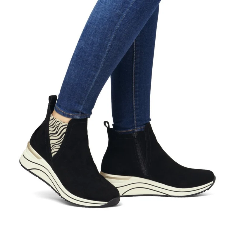 Remonte Stiefelette aus Wildleder für Damen - Schwarz