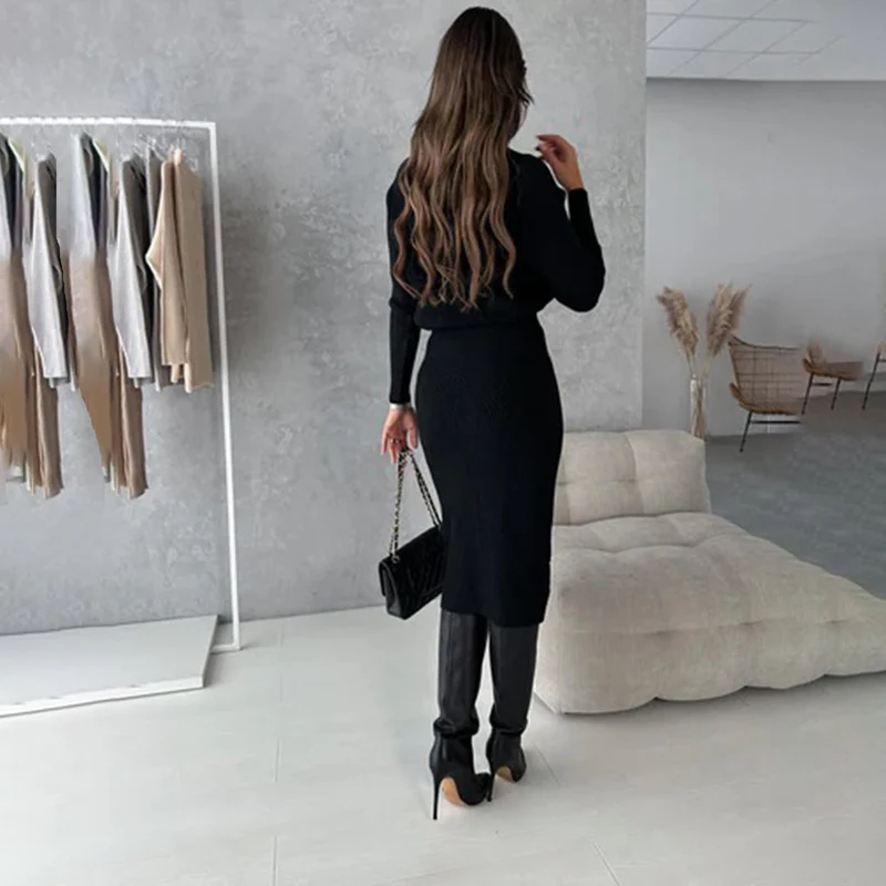 Jennifer | Elegantes und Zeitloses Zweiteiliges Set mit Pullover und Rock