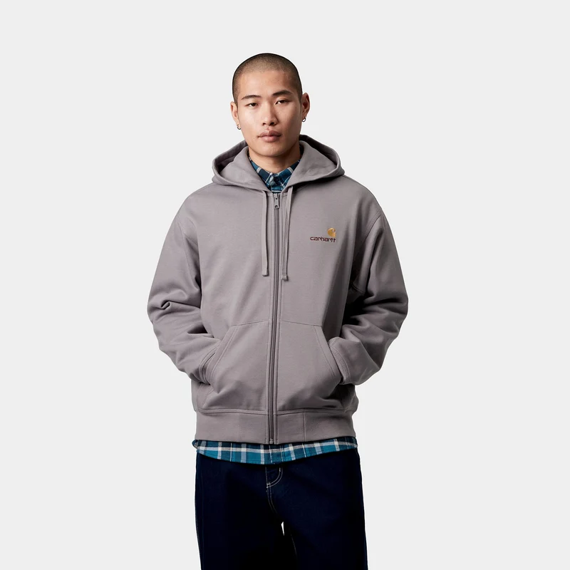 Carhartt WIP Herren American Script Kapuzenjacke mit Reißverschluss vorne – Yosemite