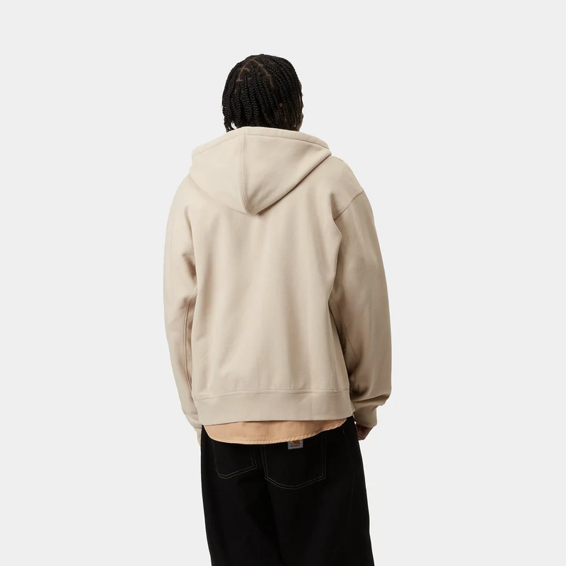Carhartt WIP Herren American Script Kapuzenjacke mit Reißverschluss vorne – Fleur De Sel