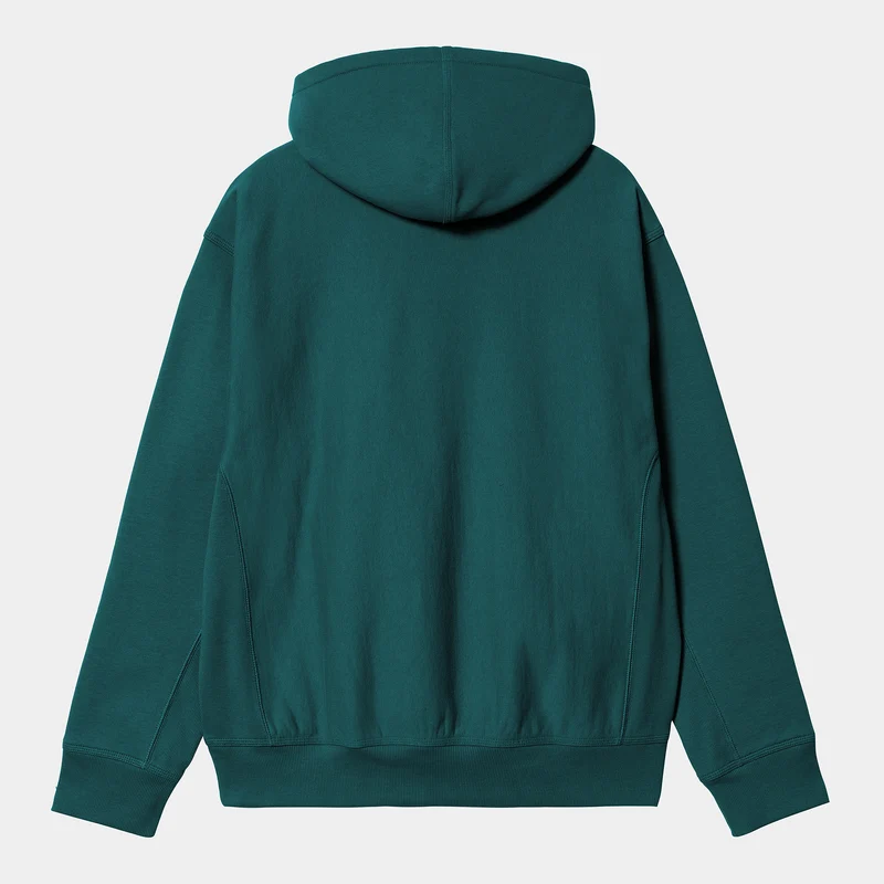 Carhartt WIP Herren American Script Kapuzenjacke mit Reißverschluss vorne – Malachit