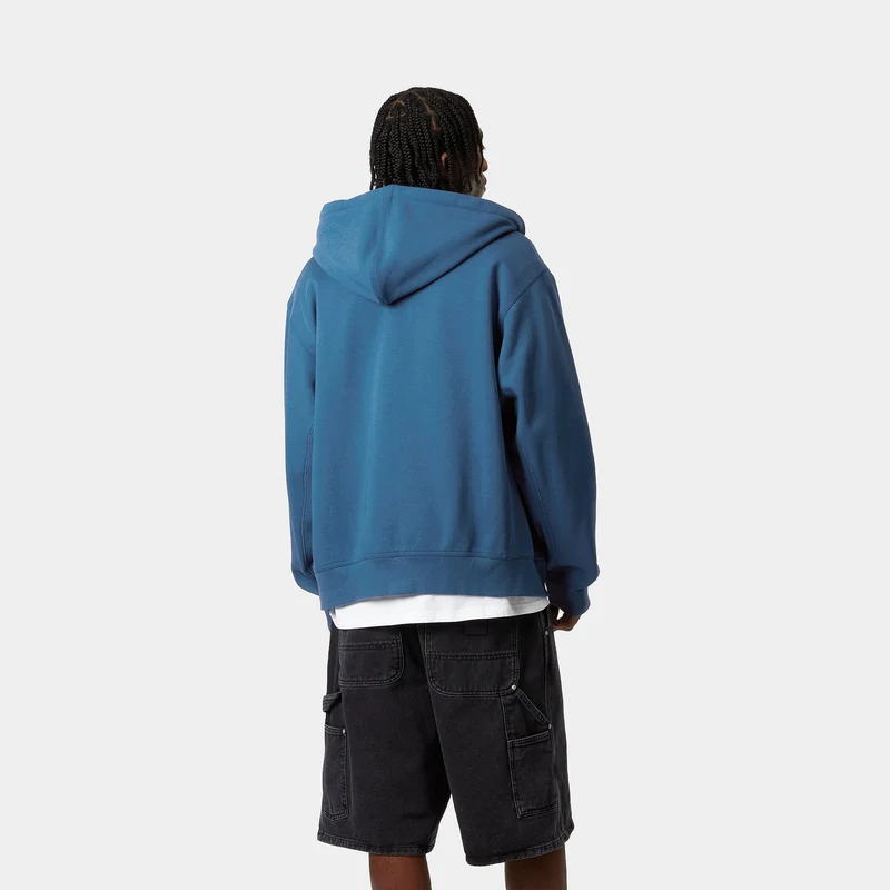 Carhartt WIP Herren American Script Kapuzenjacke mit Reißverschluss vorne – Sodalith