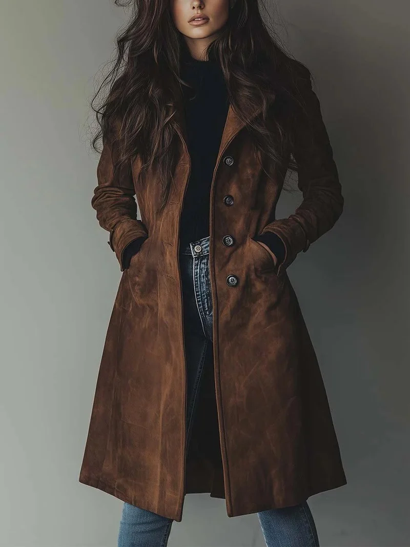 Charlie | Langer Zweireihiger Trenchcoat Mit Zeitloser Eleganz