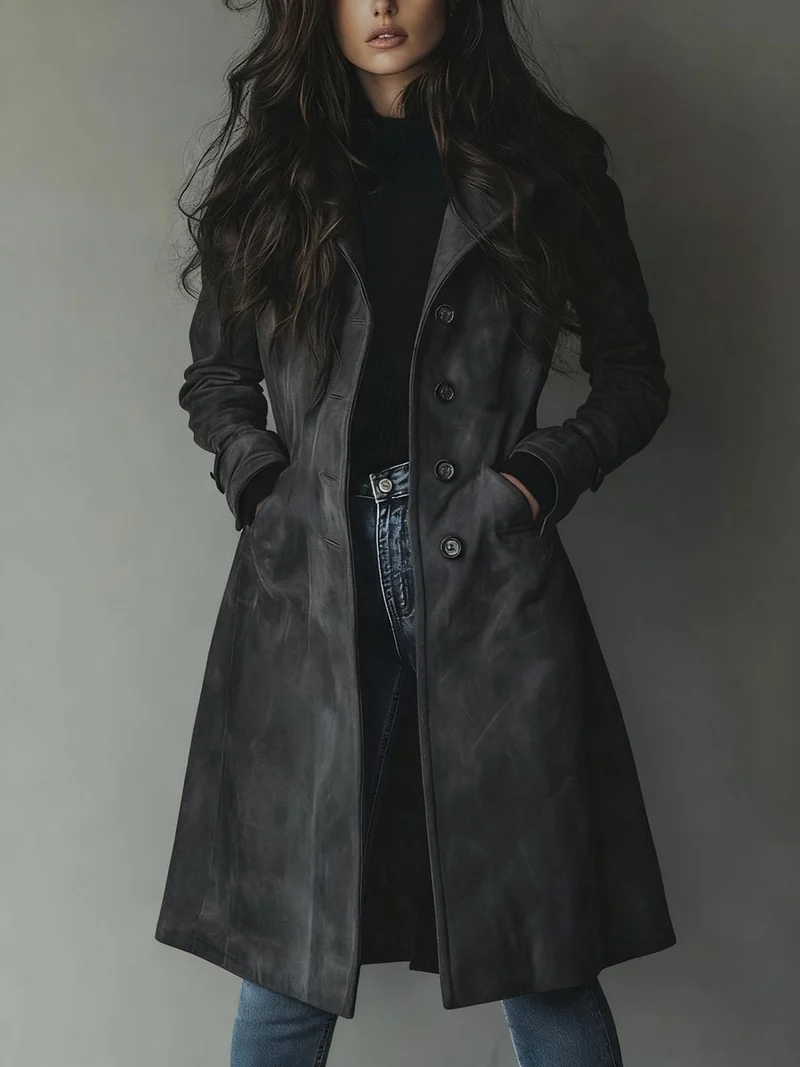 Charlie | Langer Zweireihiger Trenchcoat Mit Zeitloser Eleganz