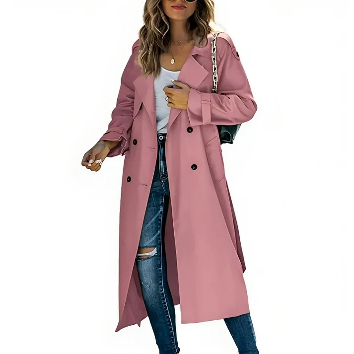 Amelie | Stilvoller Zweireihiger Trenchcoat Für Zeitlose Eleganz